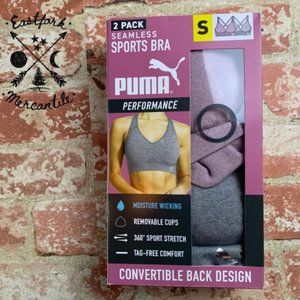 NEW Puma Performance Seamless Sports Bra 2pk S